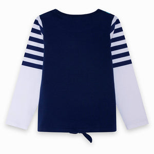 Camiseta Azul Estampado M/L Girl