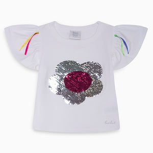 Camiseta Flor Lentejuela Girl